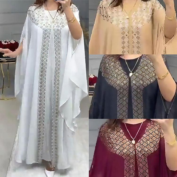 African European And American Dress Robe Pearl Chiffon - melvincucci
