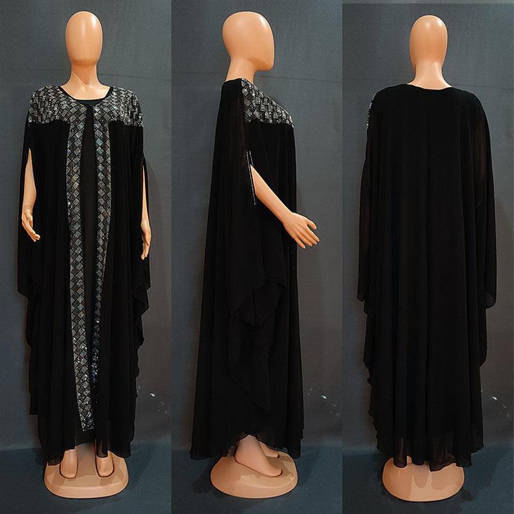 African European And American Dress Robe Pearl Chiffon - melvincucci