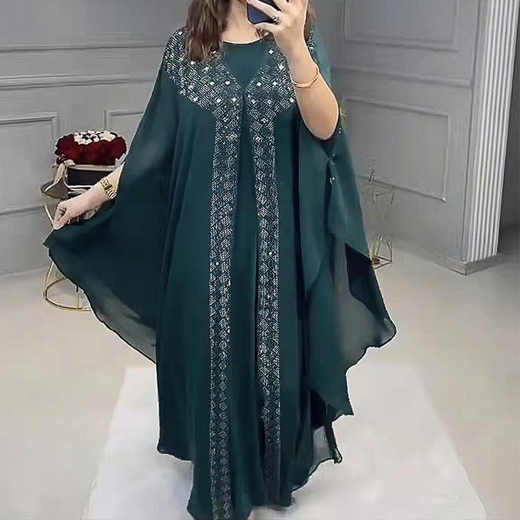 African European And American Dress Robe Pearl Chiffon - melvincucci
