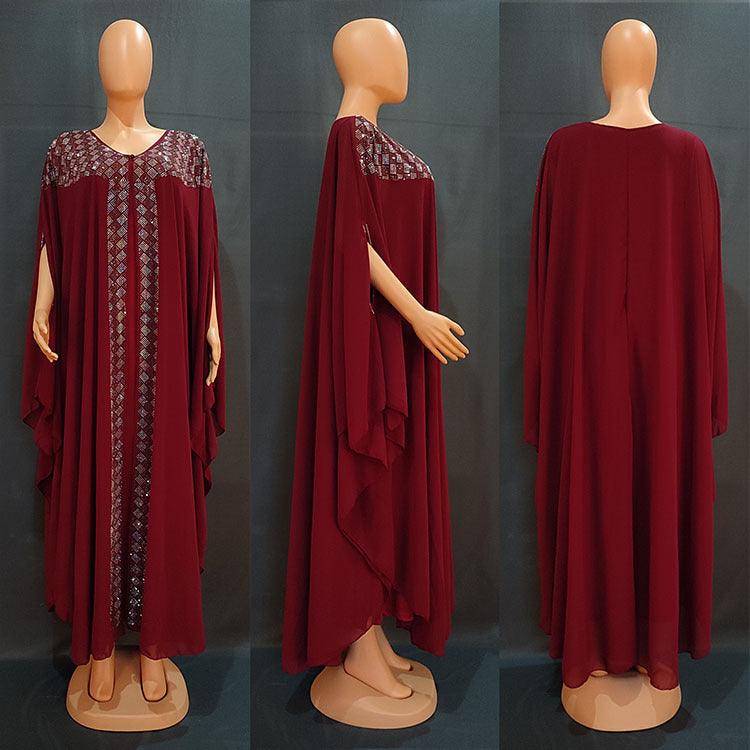 African European And American Dress Robe Pearl Chiffon - melvincucci
