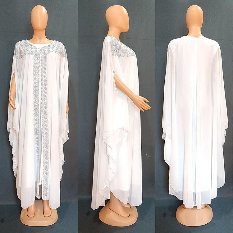 African European And American Dress Robe Pearl Chiffon - melvincucci