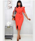 African Fashion Commuter Plus Size One Shoulder Women Dress - melvincucci