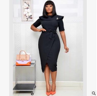 African Fashion Commuter Plus Size One Shoulder Women Dress - melvincucci