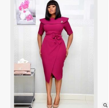 African Fashion Commuter Plus Size One Shoulder Women Dress - melvincucci