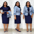 African Fashion Lady Set Jacket And Dress Fat Woman Big Skirt 4Xl - melvincucci