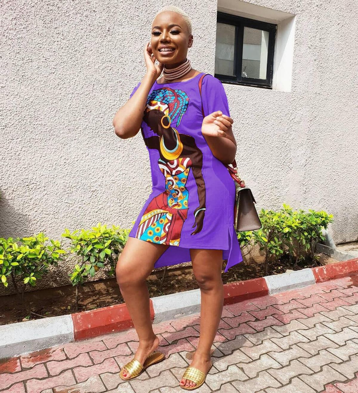 African Girl Print Casual Dress - melvincucci