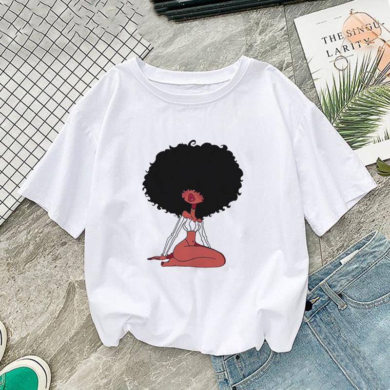 African girl printed short sleeve women - melvincucci