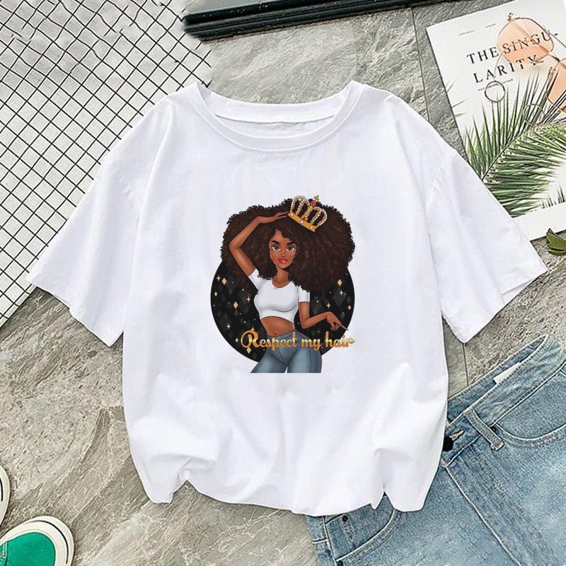 African girl printed short sleeve women - melvincucci