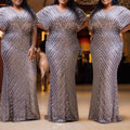 African Hot Style Commuter Twill Sequin Dress - melvincucci