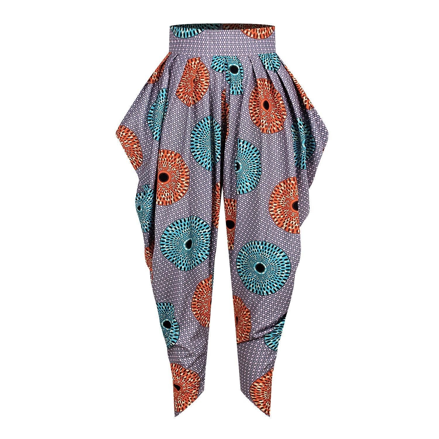 African Ladies Clothes 2020 News Wide Leg Pants Dashiki Print Trousers - melvincucci