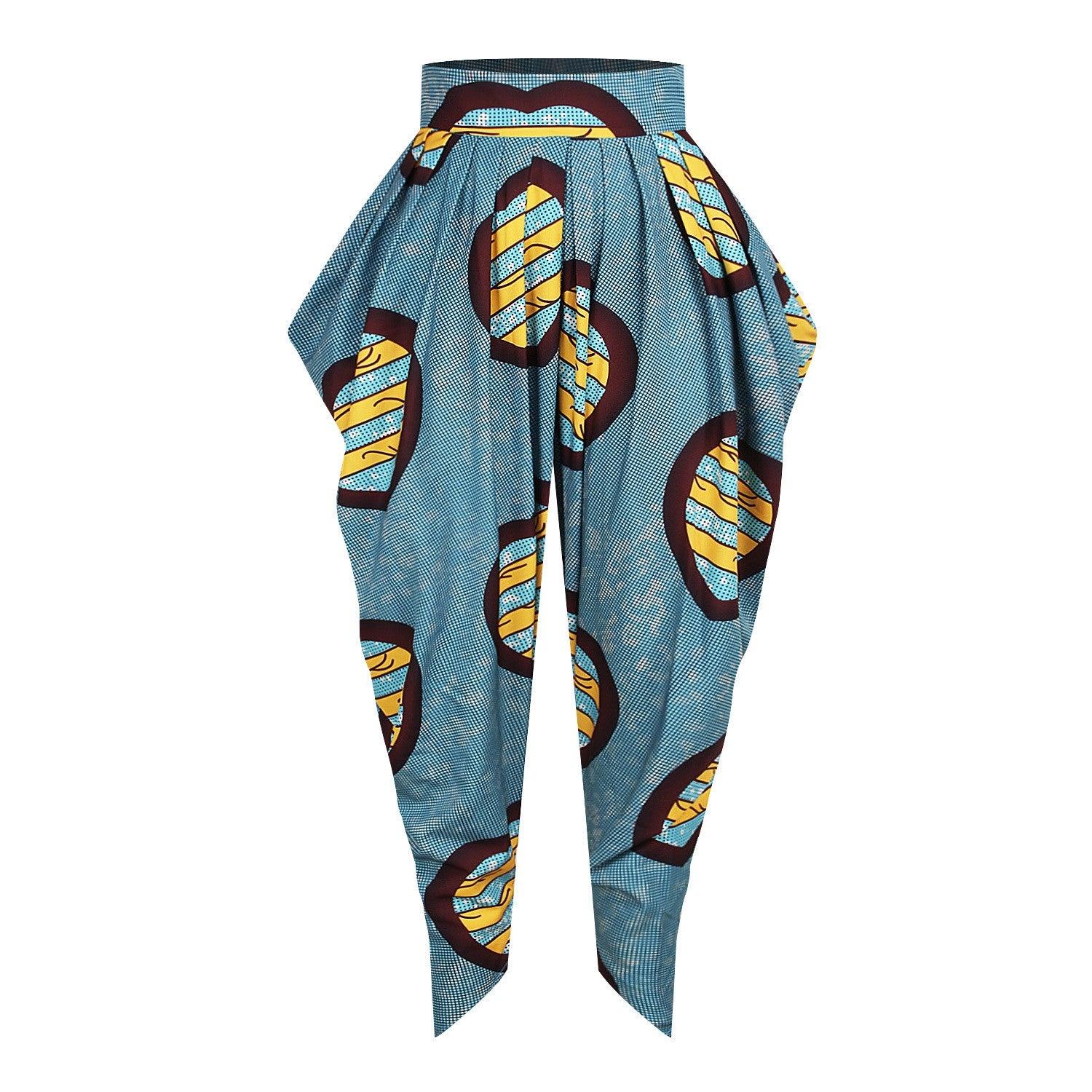 African Ladies Clothes 2020 News Wide Leg Pants Dashiki Print Trousers - melvincucci