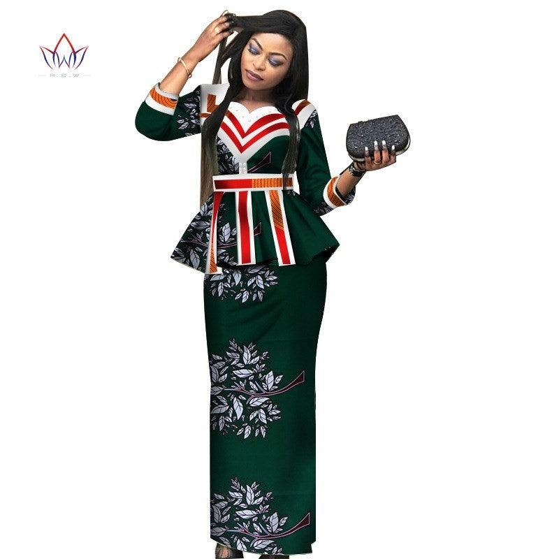 African Lady Suit African Dashiki Skirt Suit African Traditional Dress Ladies Plus Size Printed Skirt - melvincucci