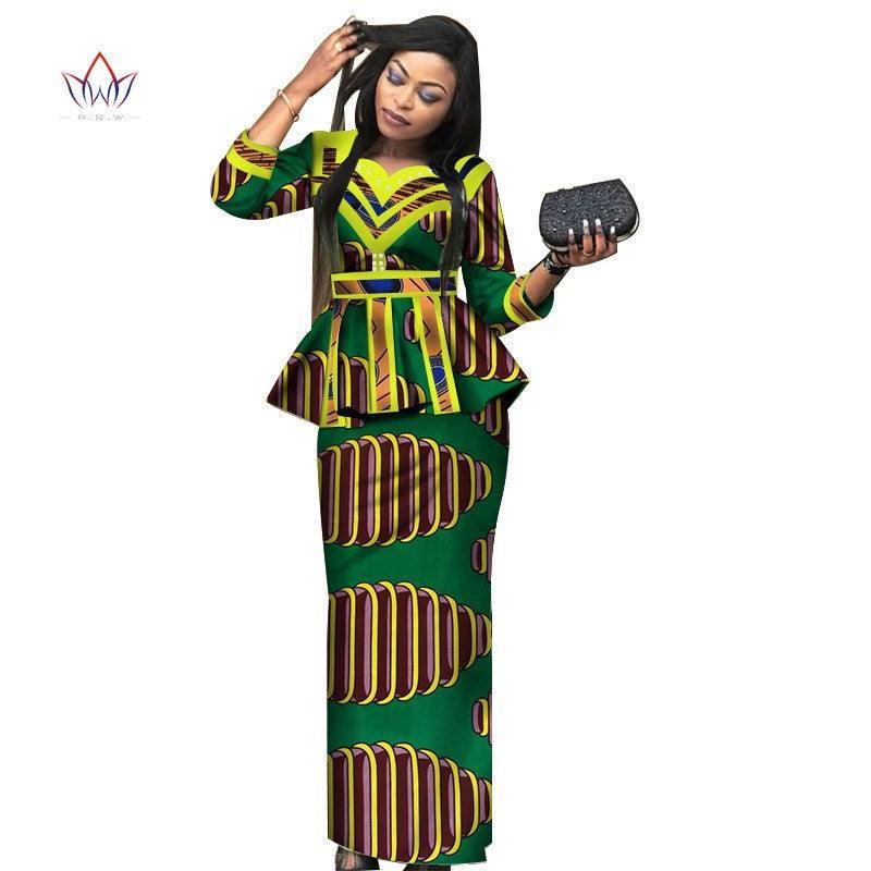 African Lady Suit African Dashiki Skirt Suit African Traditional Dress Ladies Plus Size Printed Skirt - melvincucci