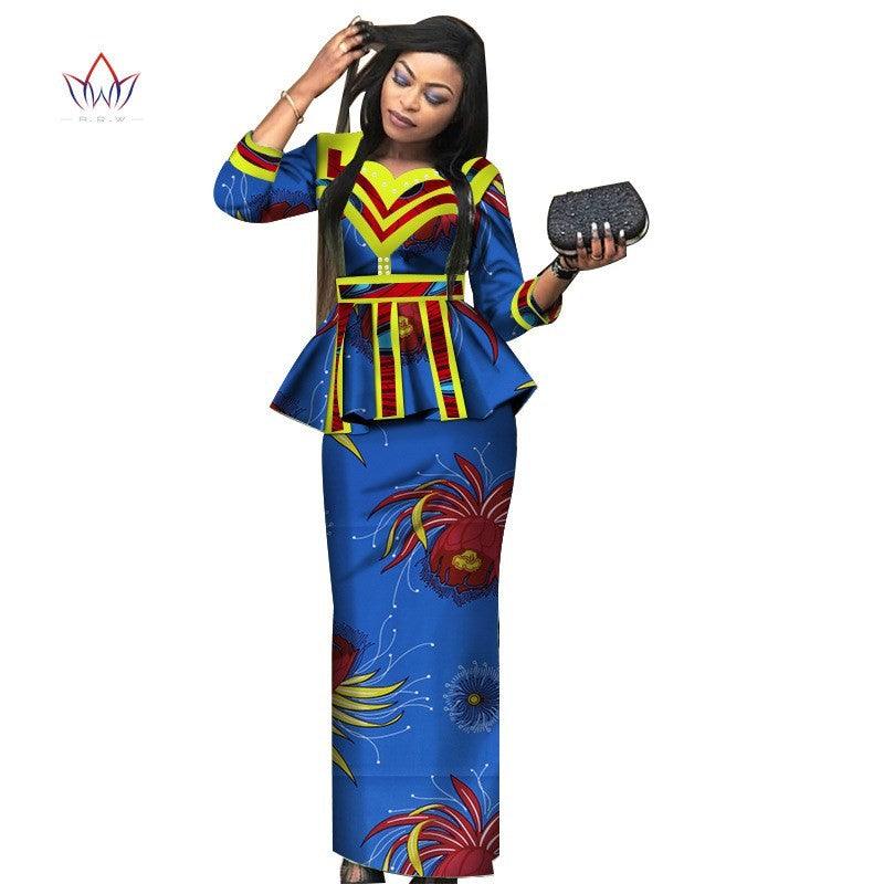 African Lady Suit African Dashiki Skirt Suit African Traditional Dress Ladies Plus Size Printed Skirt - melvincucci