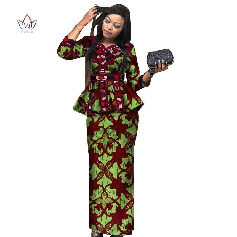 African Lady Suit African Dashiki Skirt Suit African Traditional Dress Ladies Plus Size Printed Skirt - melvincucci