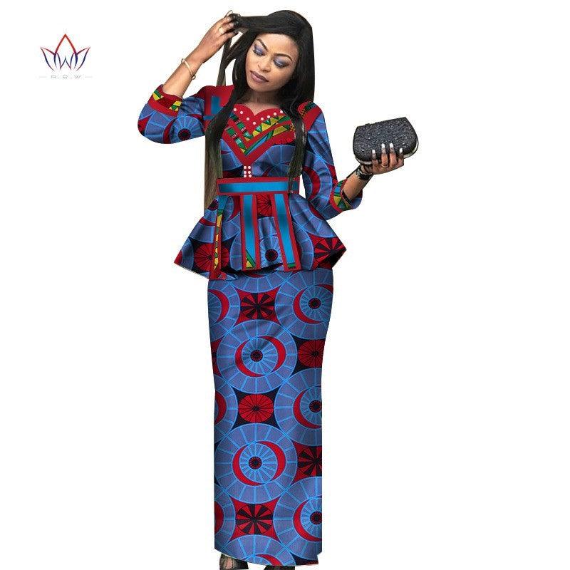 African Lady Suit African Dashiki Skirt Suit African Traditional Dress Ladies Plus Size Printed Skirt - melvincucci