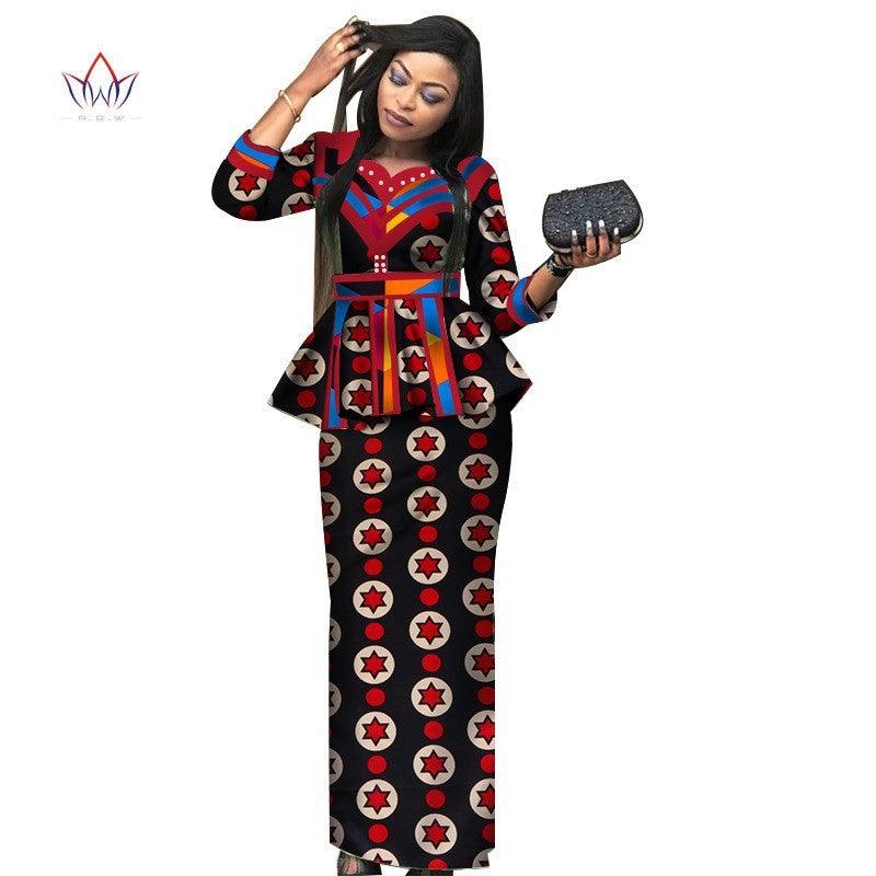 African Lady Suit African Dashiki Skirt Suit African Traditional Dress Ladies Plus Size Printed Skirt - melvincucci