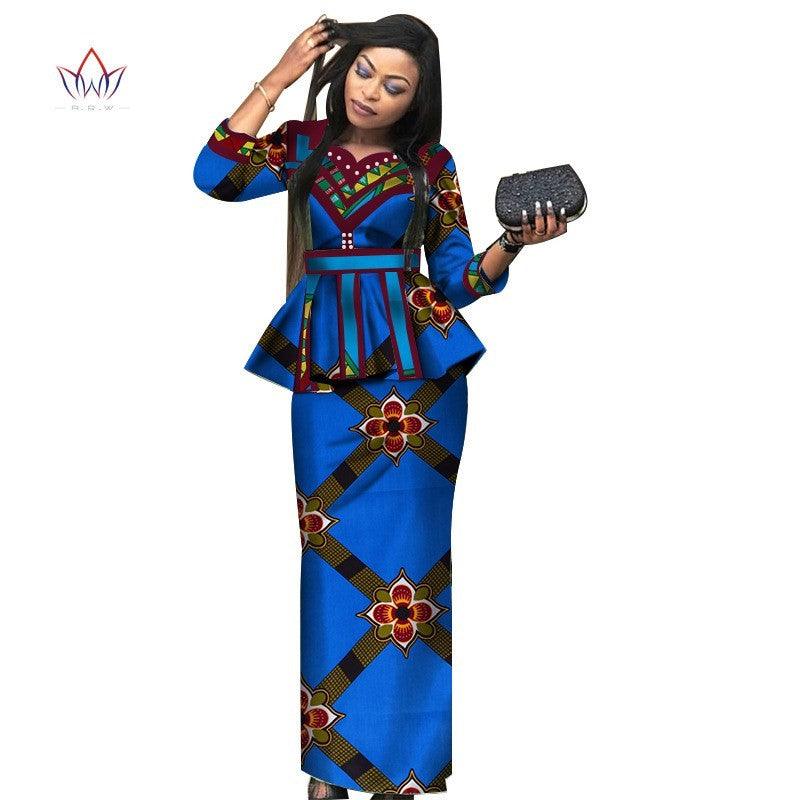 African Lady Suit African Dashiki Skirt Suit African Traditional Dress Ladies Plus Size Printed Skirt - melvincucci