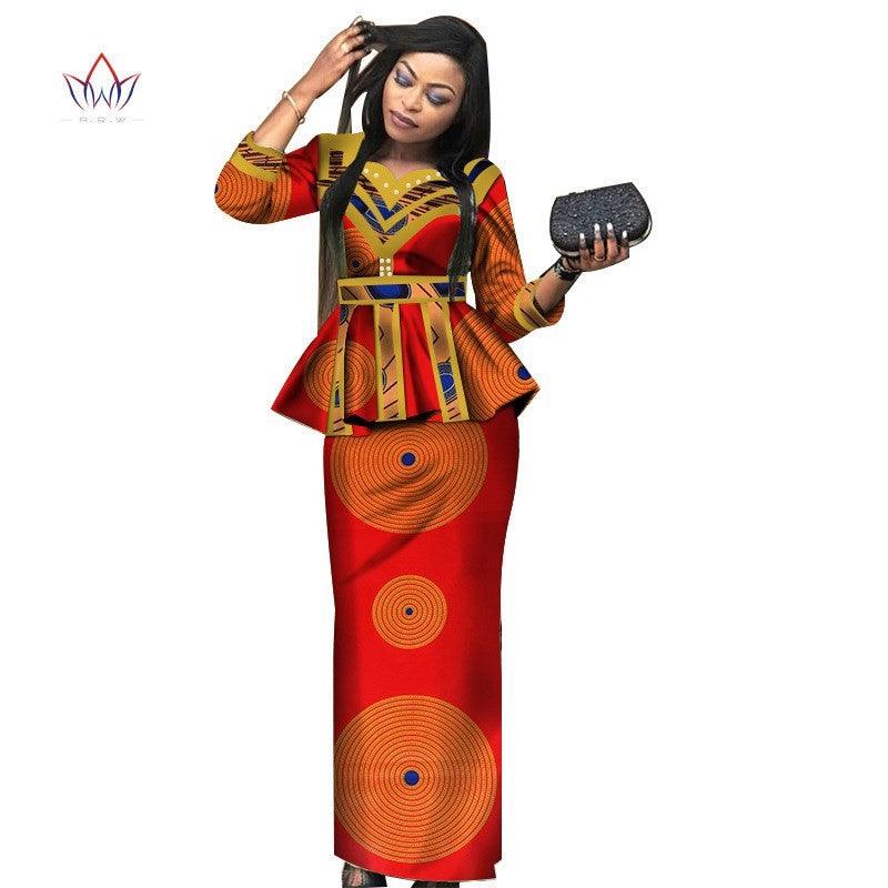 African Lady Suit African Dashiki Skirt Suit African Traditional Dress Ladies Plus Size Printed Skirt - melvincucci