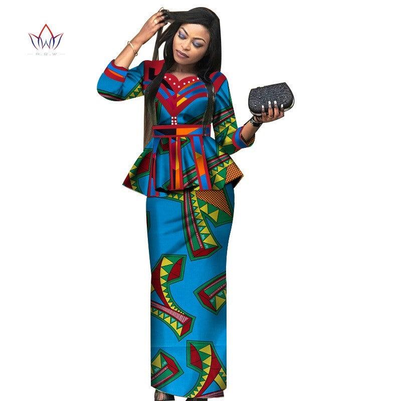 African Lady Suit African Dashiki Skirt Suit African Traditional Dress Ladies Plus Size Printed Skirt - melvincucci