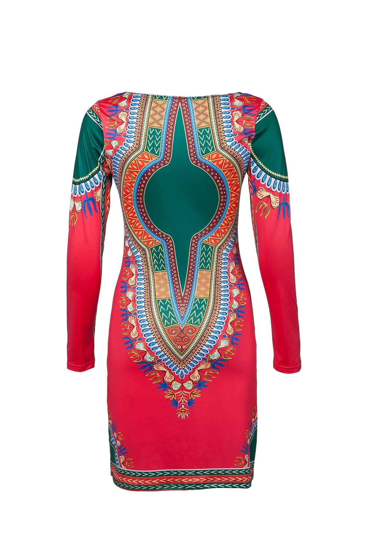 African National Style Totem Print Women's Dress African National Dress - melvincucci