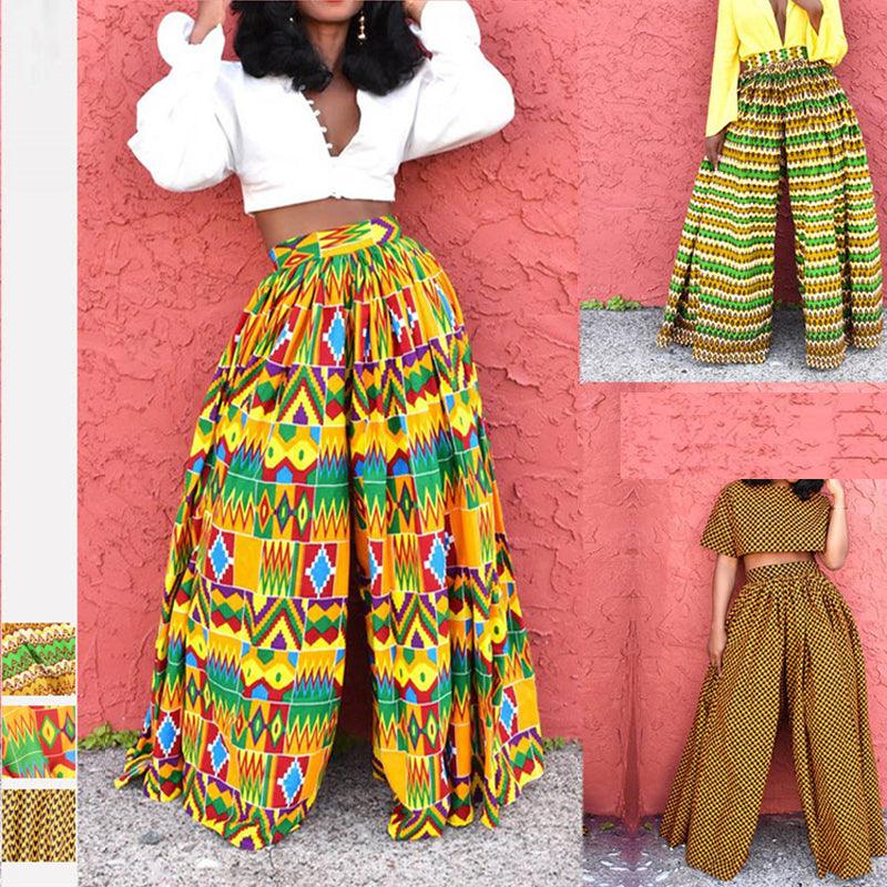 African News Ladies Clothes Dashiki Print Trousers Wide - melvincucci