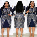 African plus size clothing new chiffon stitching jacket dress two-piece suit - melvincucci