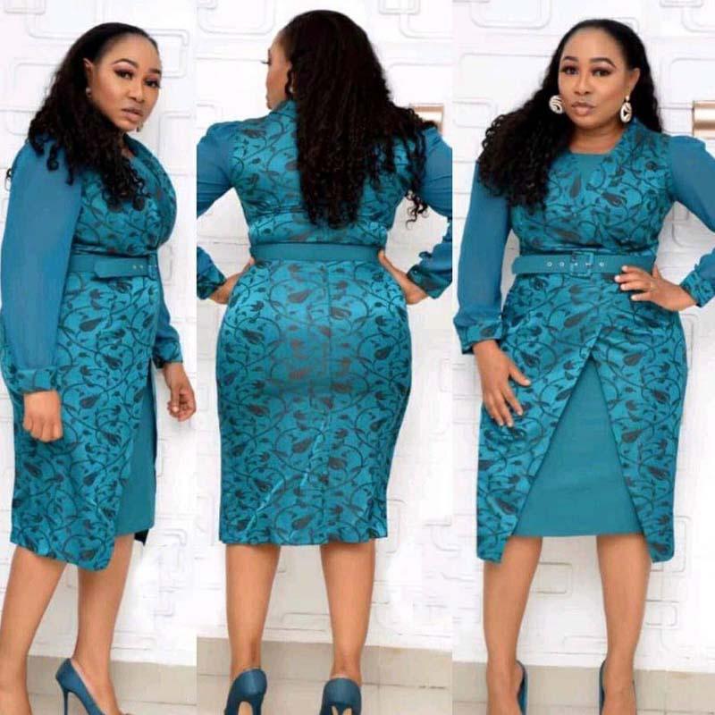 African plus size clothing new chiffon stitching jacket dress two-piece suit - melvincucci