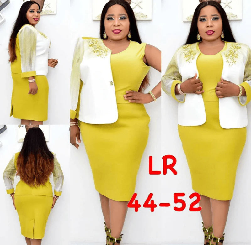 African Plus Size Small Coat Dress Printed Jacket Suit Women - melvincucci