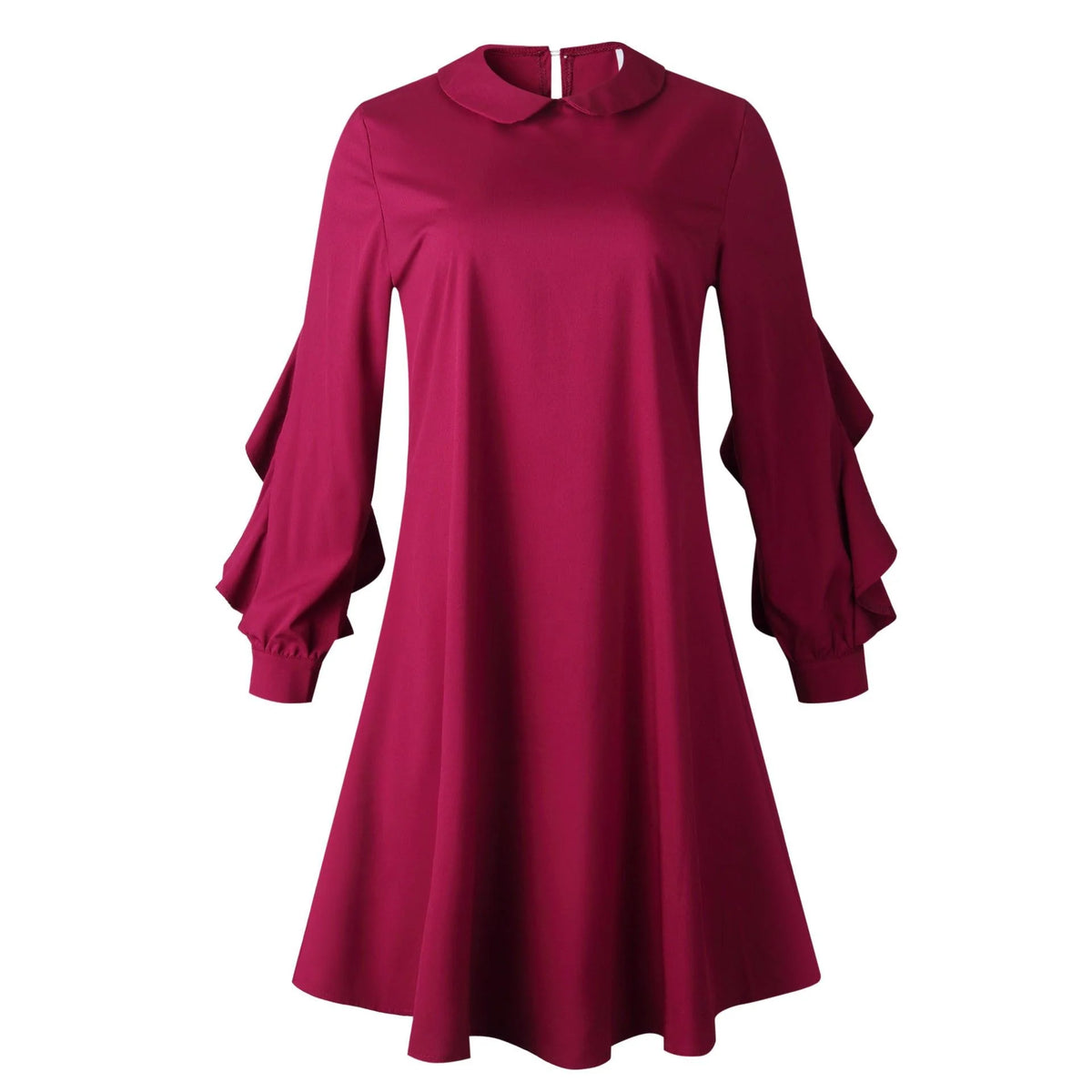 African Plus Size Women's Long Sleeve Lapel Shirt Dress - melvincucci