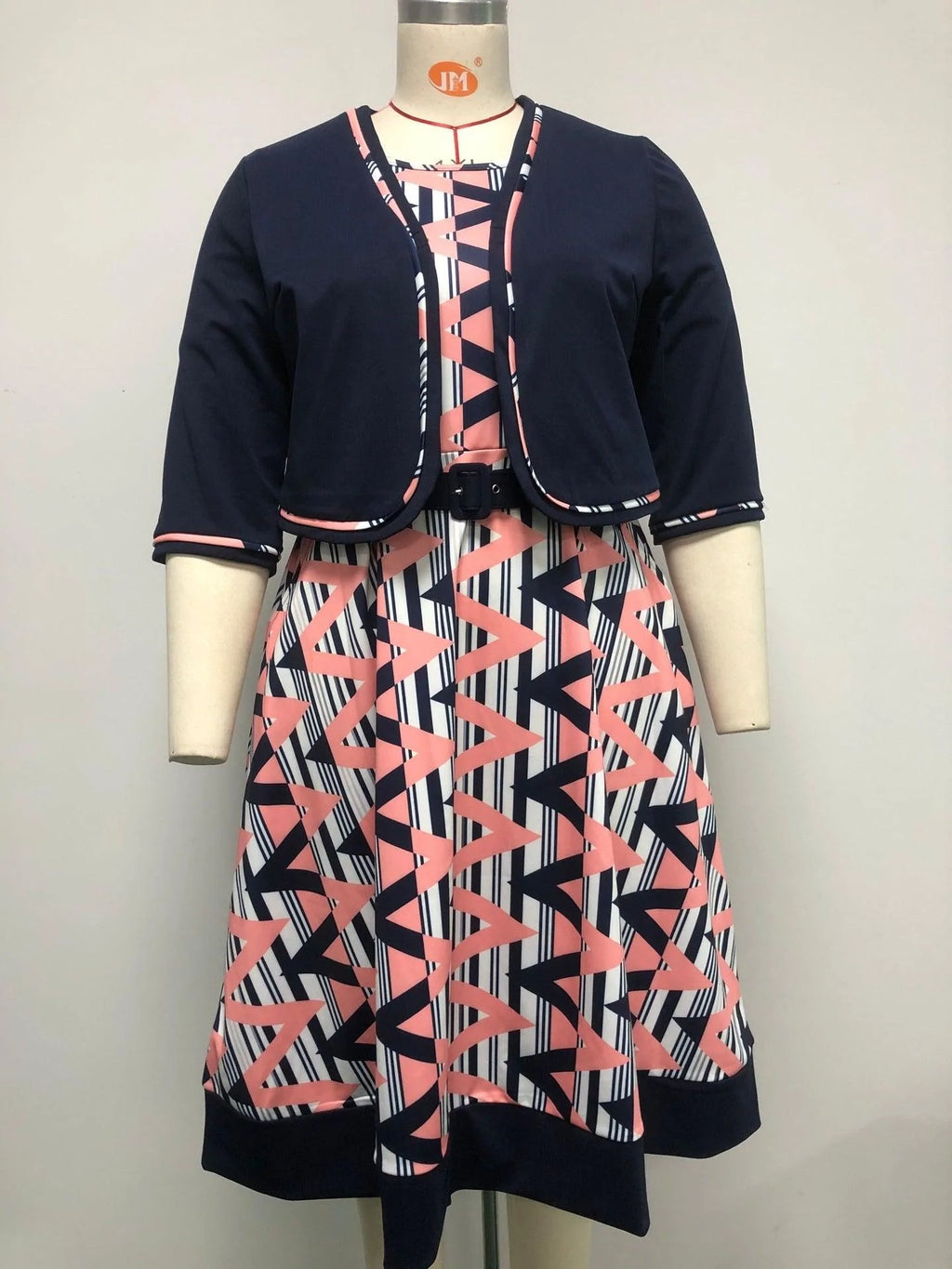 African Plus Size Women'S New Printed Jacket And Two-Piece Dress - melvincucci