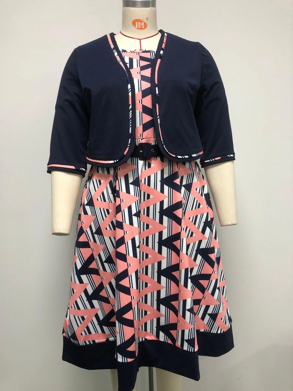 African Plus Size Women'S New Printed Jacket And Two-Piece Dress - melvincucci
