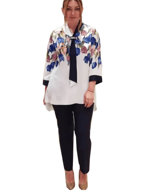 African Popular Cross Scarf Print Plus Size Suit Women 3XL - melvincucci
