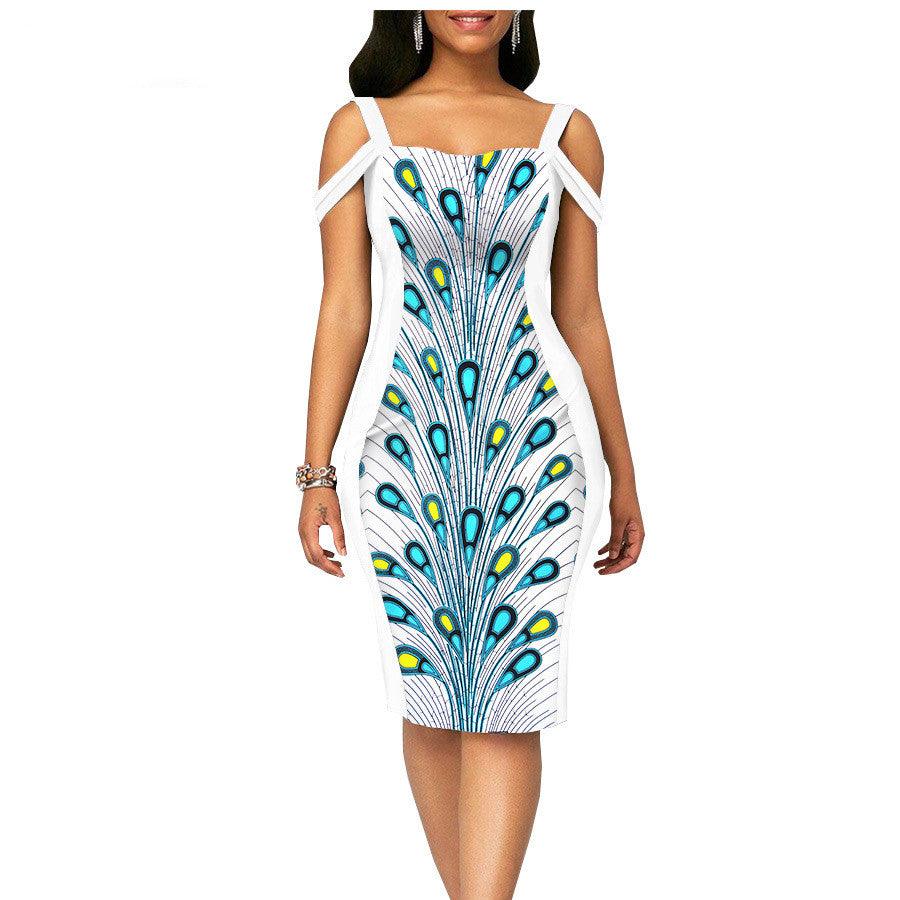 African Print Dress Women's Casual Tight Evening Gown - melvincucci