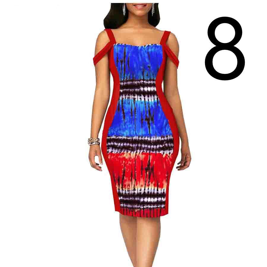 African Print Dress Women's Casual Tight Evening Gown - melvincucci
