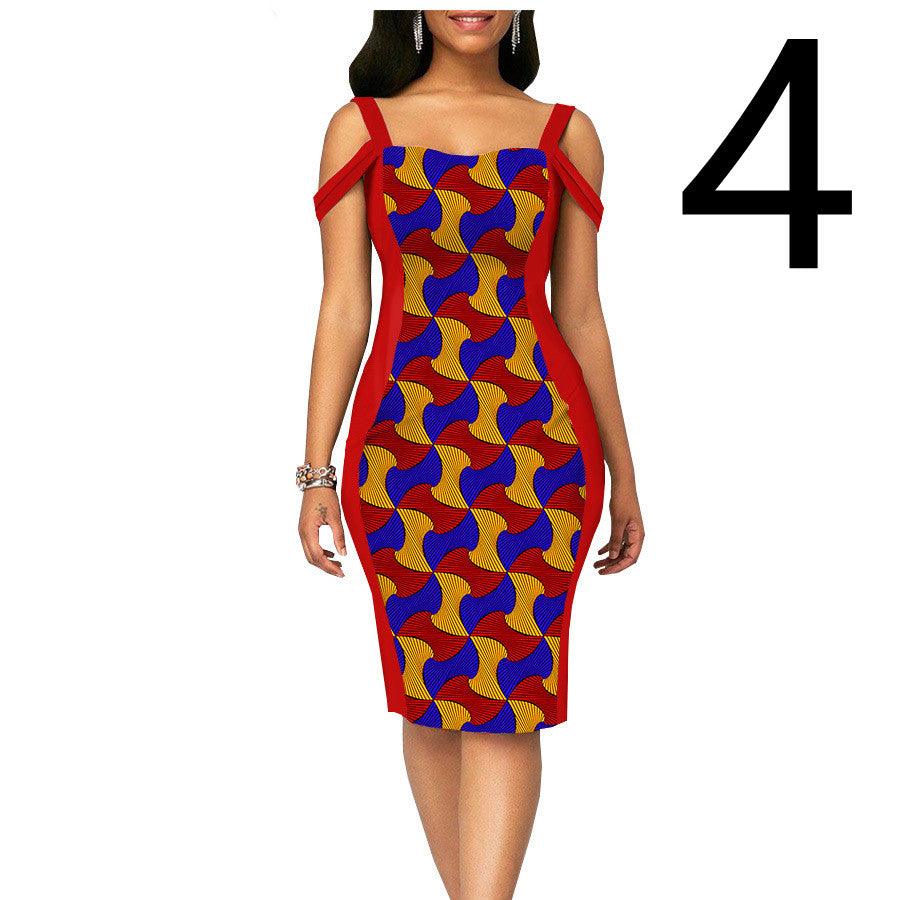 African Print Dress Women's Casual Tight Evening Gown - melvincucci