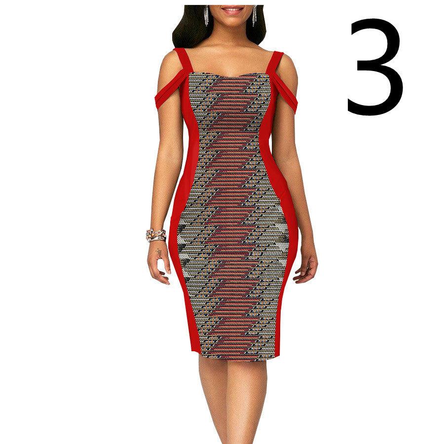 African Print Dress Women's Casual Tight Evening Gown - melvincucci