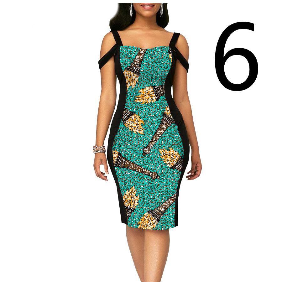 African Print Dress Women's Casual Tight Evening Gown - melvincucci