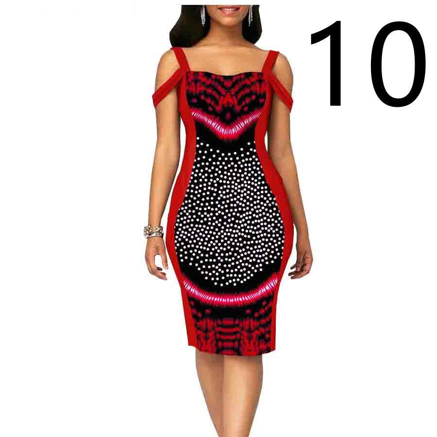 African Print Dress Women's Casual Tight Evening Gown - melvincucci