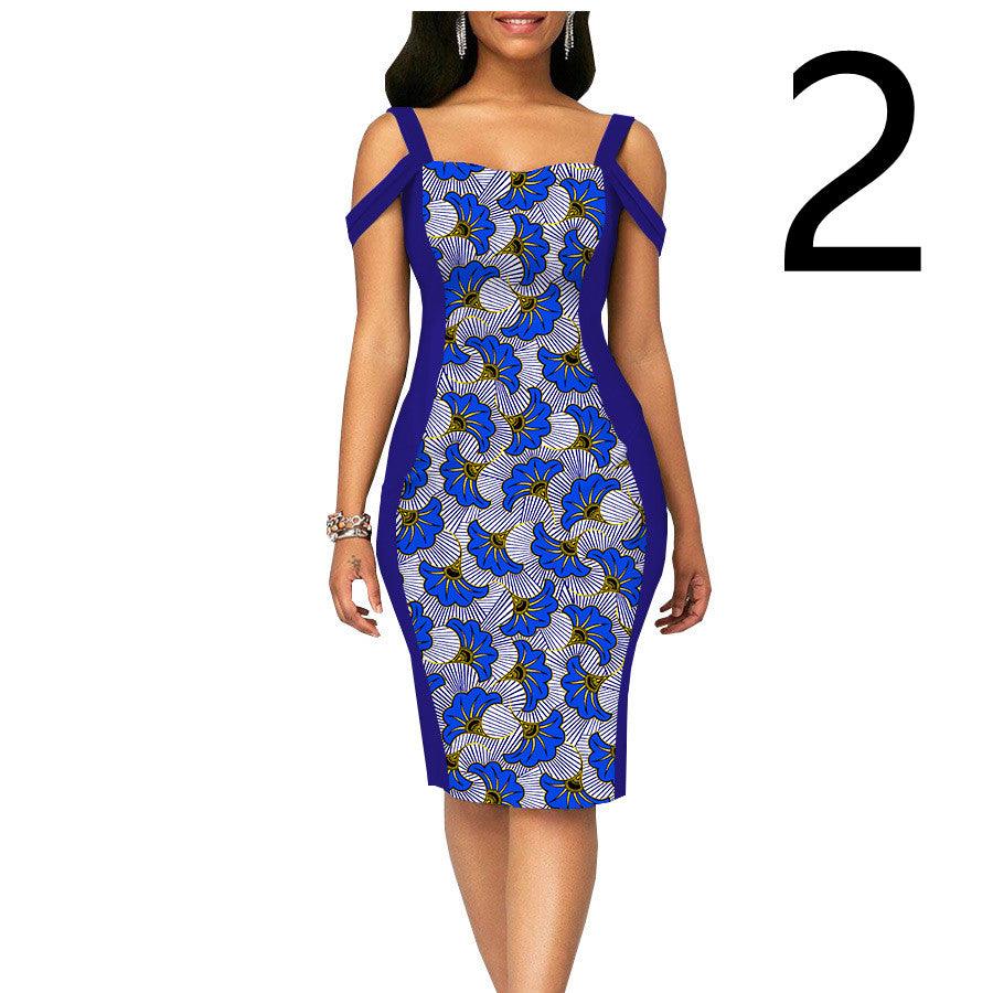 African Print Dress Women's Casual Tight Evening Gown - melvincucci