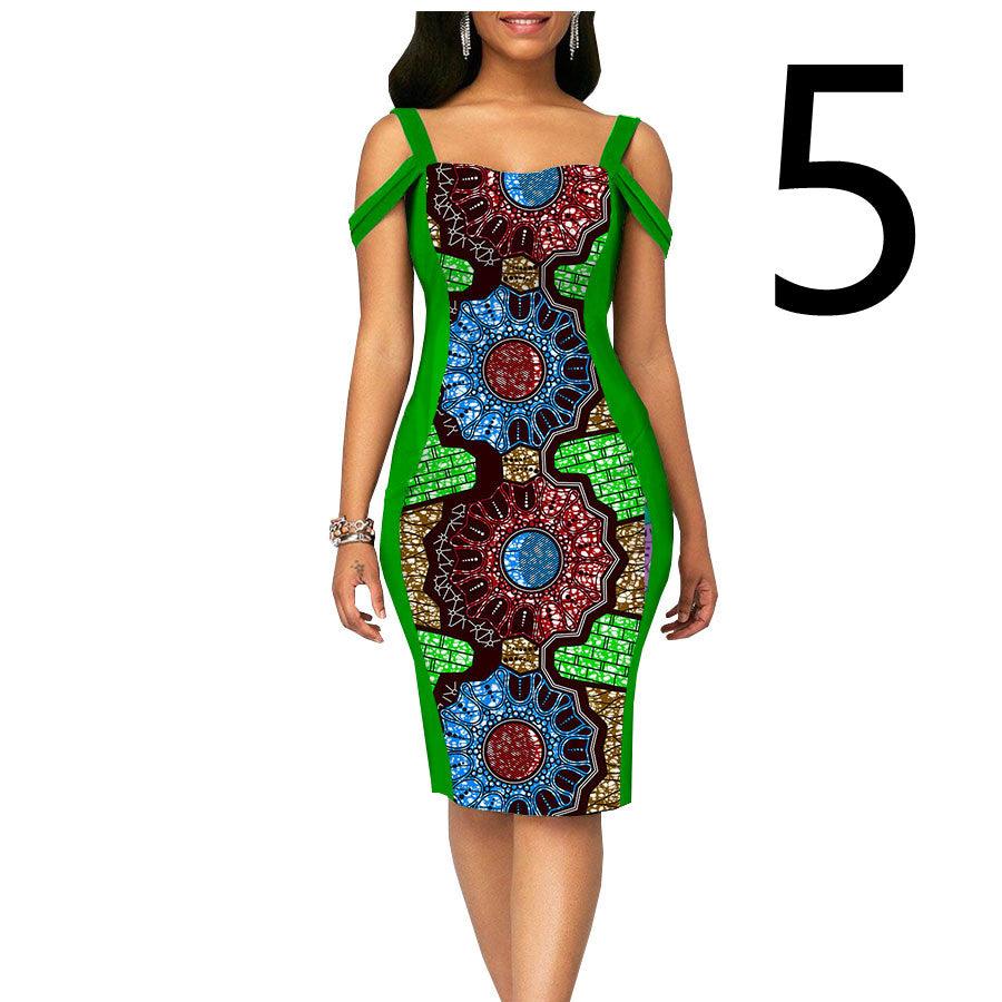African Print Dress Women's Casual Tight Evening Gown - melvincucci