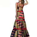 African Print Long Skirt Suspender Long Dress - melvincucci