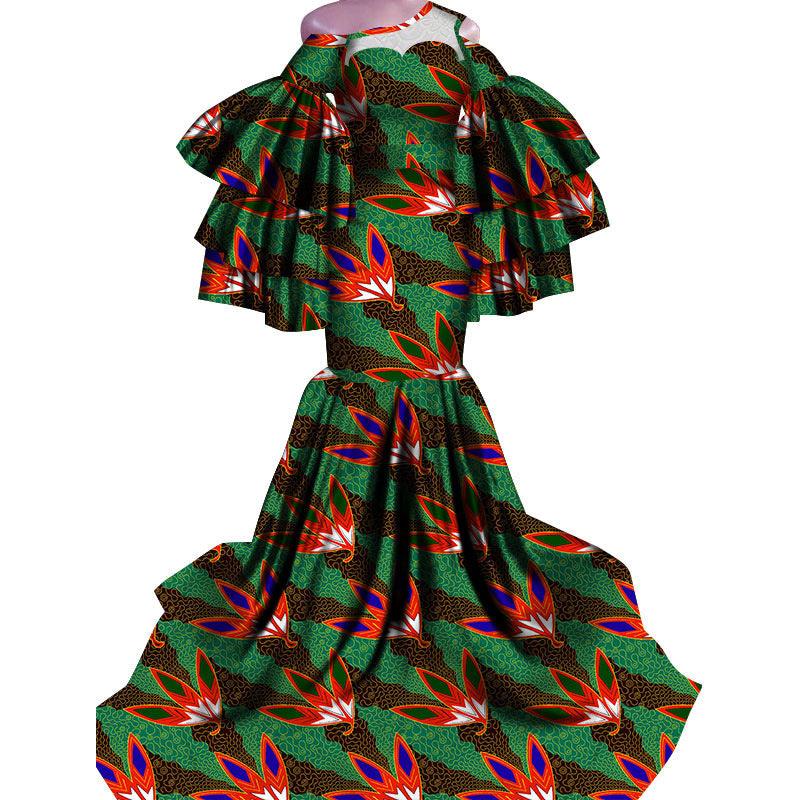 African Print Traditional Fishtail Dress Floor-length Dress - melvincucci