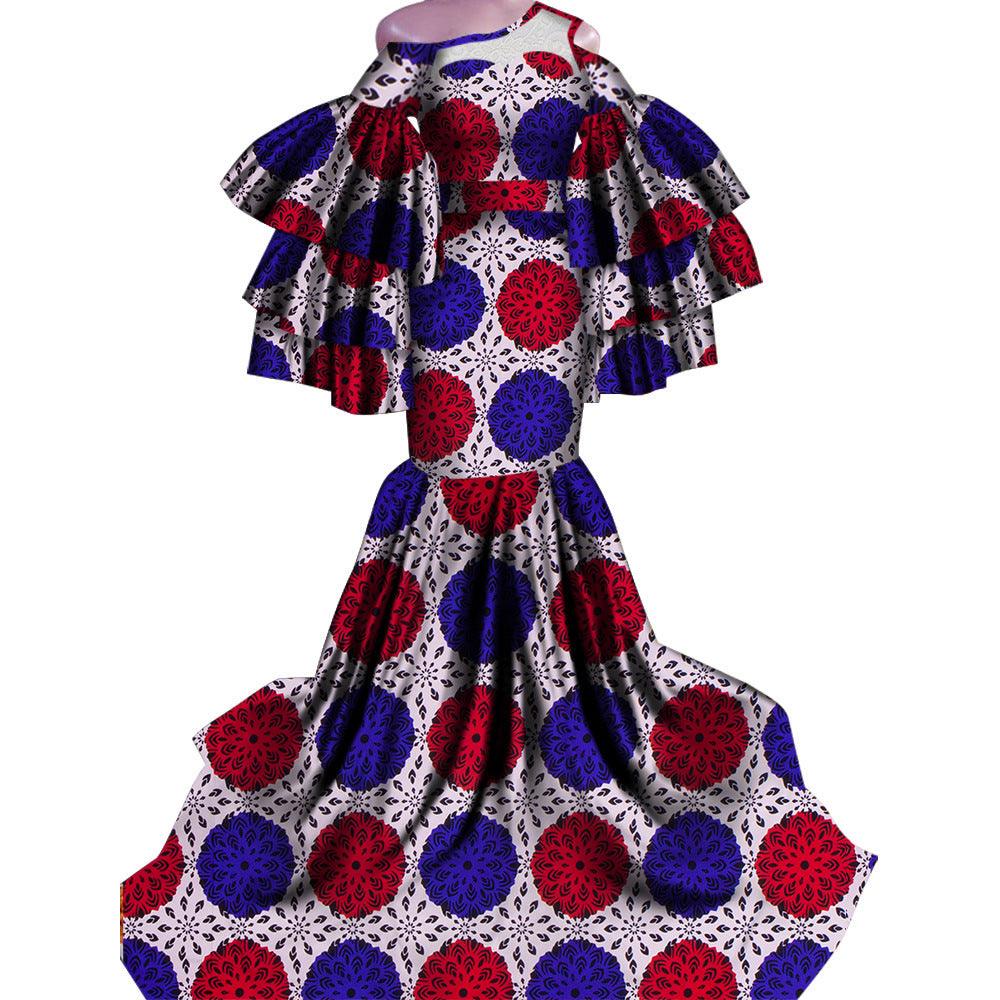 African Print Traditional Fishtail Dress Floor-length Dress - melvincucci