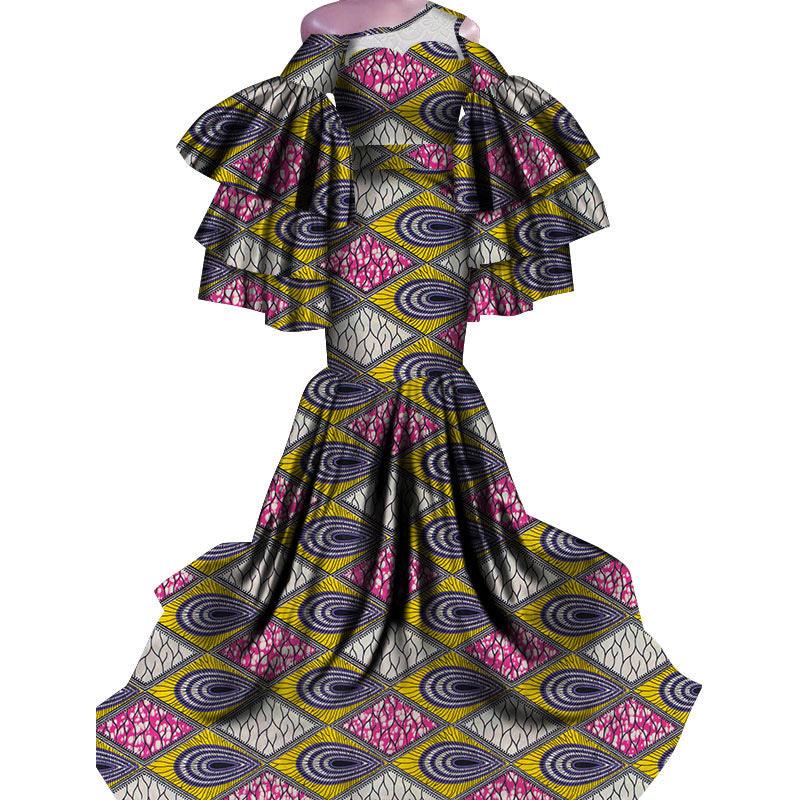 African Print Traditional Fishtail Dress Floor-length Dress - melvincucci