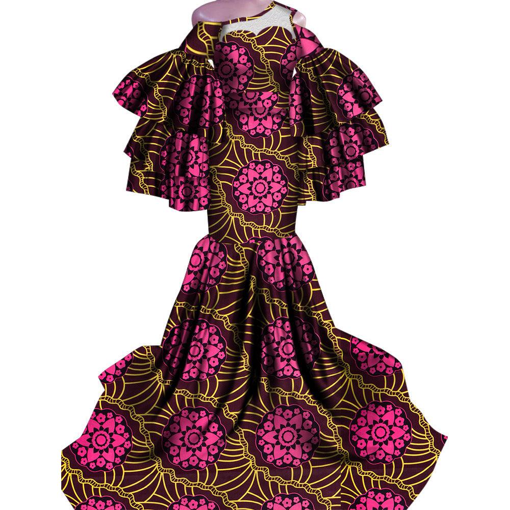 African Print Traditional Fishtail Dress Floor-length Dress - melvincucci
