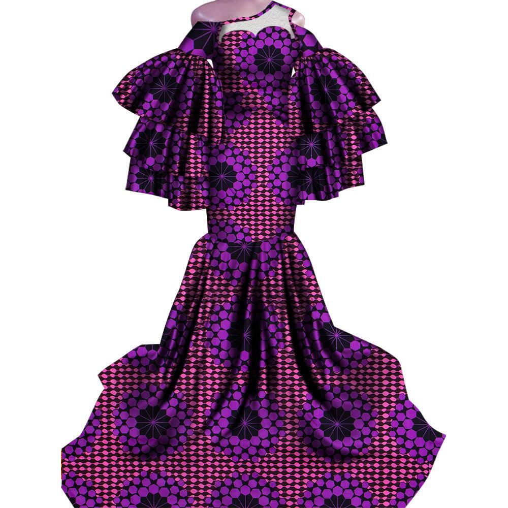 African Print Traditional Fishtail Dress Floor-length Dress - melvincucci