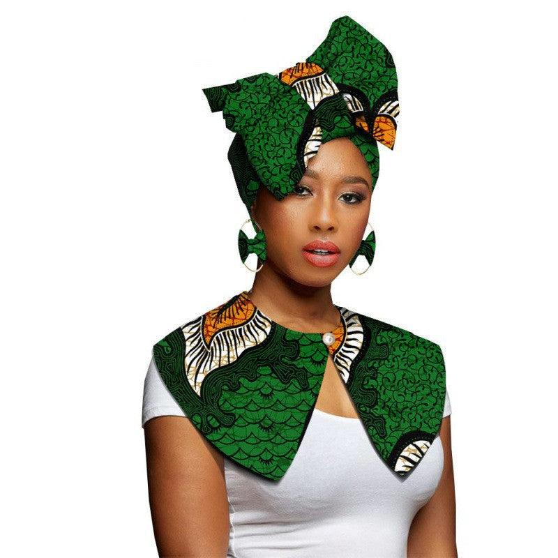 African Printing Batik Cotton Scarf Exaggerated Earrings Shawl African Earrings - melvincucci