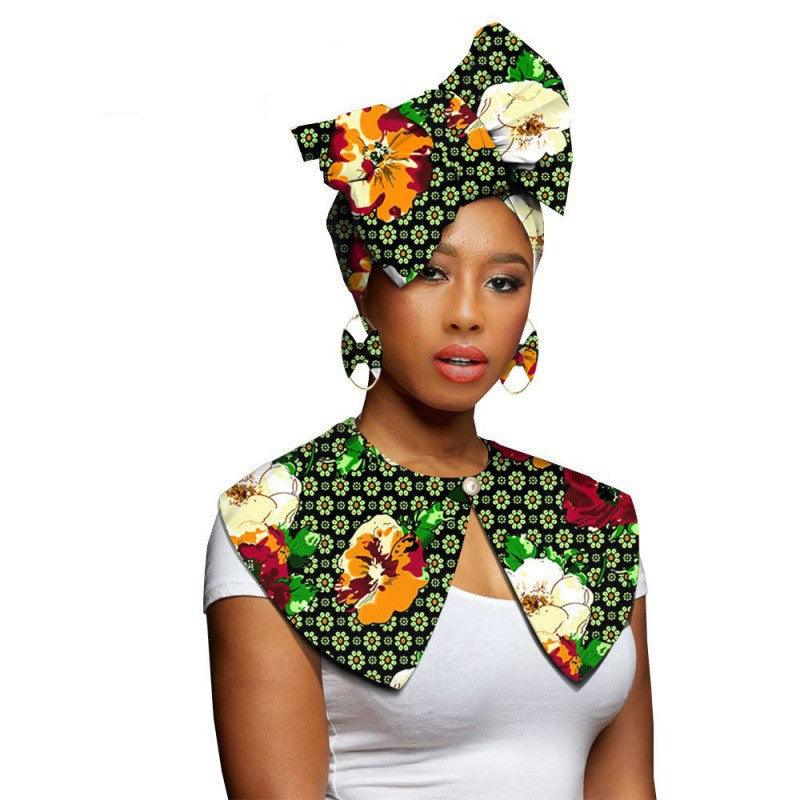 African Printing Batik Cotton Scarf Exaggerated Earrings Shawl African Earrings - melvincucci