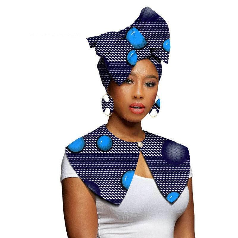 African Printing Batik Cotton Scarf Exaggerated Earrings Shawl African Earrings - melvincucci